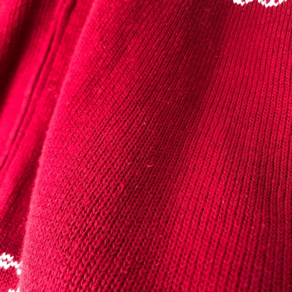 Jones New York Fair Isle Full Zip Knit Sweater Red Ivory Size Medium - Picture 12 of 14